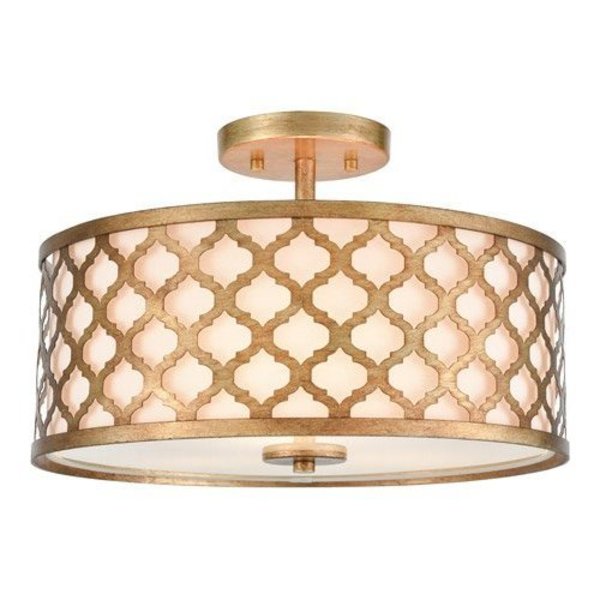 Elk Lighting Arabesque 16'' Wide 3-Light Semi Flush Mount - Bronzed Gold 75135/3